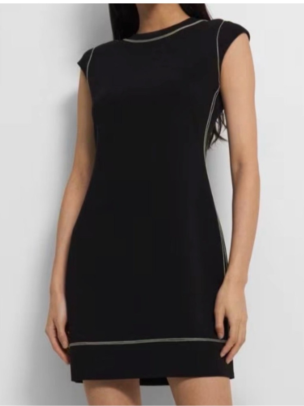 Theory Black Tank Dress with White Contrast Stitching